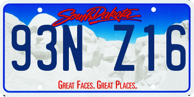 SD license plate 93NZ16