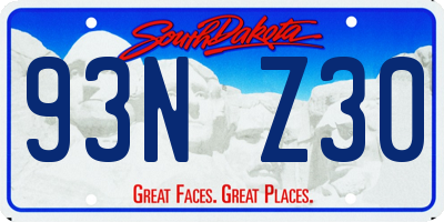SD license plate 93NZ30