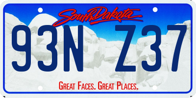 SD license plate 93NZ37