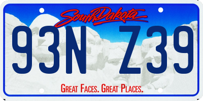 SD license plate 93NZ39