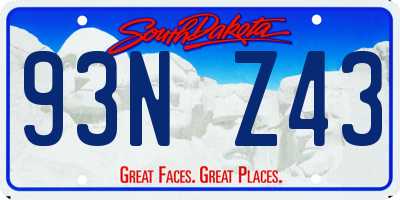 SD license plate 93NZ43