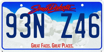 SD license plate 93NZ46