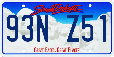 SD license plate 93NZ51