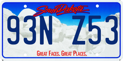 SD license plate 93NZ53