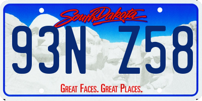 SD license plate 93NZ58