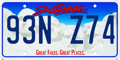 SD license plate 93NZ74