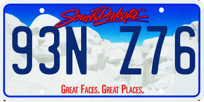 SD license plate 93NZ76