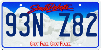SD license plate 93NZ82