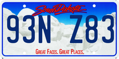 SD license plate 93NZ83