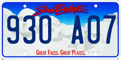 SD license plate 93OA07