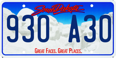 SD license plate 93OA30
