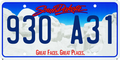 SD license plate 93OA31