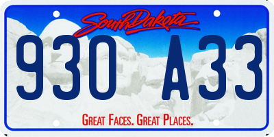 SD license plate 93OA33