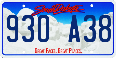 SD license plate 93OA38