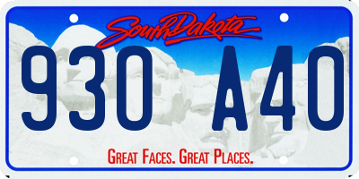 SD license plate 93OA40
