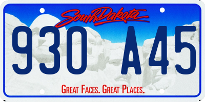 SD license plate 93OA45