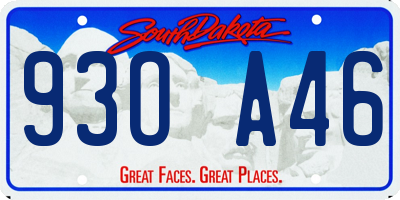 SD license plate 93OA46