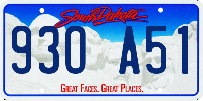 SD license plate 93OA51