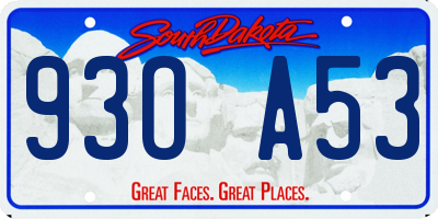 SD license plate 93OA53