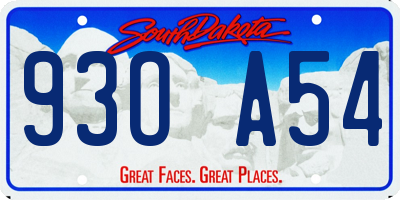 SD license plate 93OA54