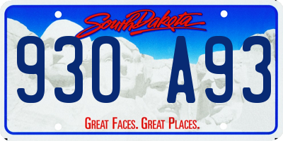 SD license plate 93OA93