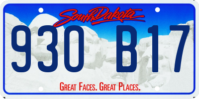 SD license plate 93OB17