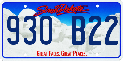SD license plate 93OB22