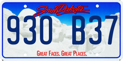 SD license plate 93OB37