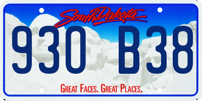 SD license plate 93OB38