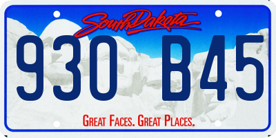 SD license plate 93OB45