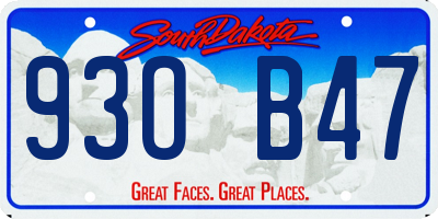 SD license plate 93OB47