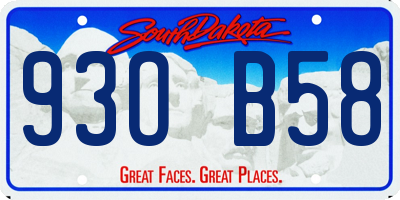 SD license plate 93OB58