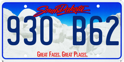 SD license plate 93OB62