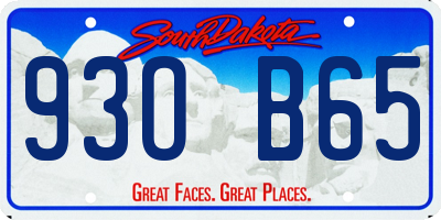 SD license plate 93OB65