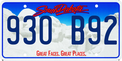 SD license plate 93OB92