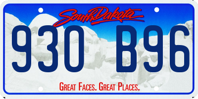 SD license plate 93OB96