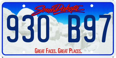 SD license plate 93OB97