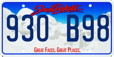 SD license plate 93OB98