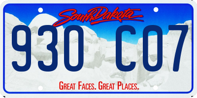 SD license plate 93OC07