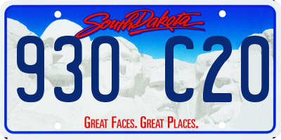 SD license plate 93OC20