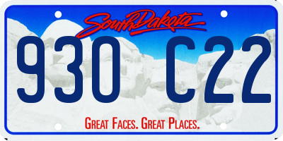 SD license plate 93OC22