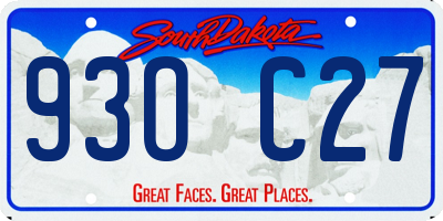 SD license plate 93OC27