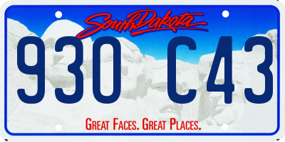 SD license plate 93OC43