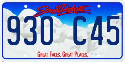 SD license plate 93OC45