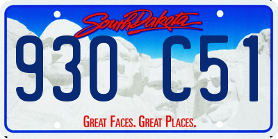 SD license plate 93OC51