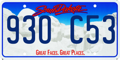 SD license plate 93OC53