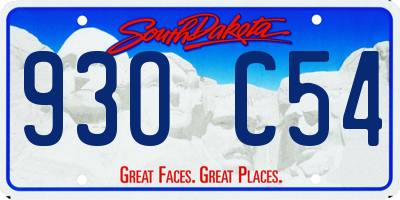 SD license plate 93OC54