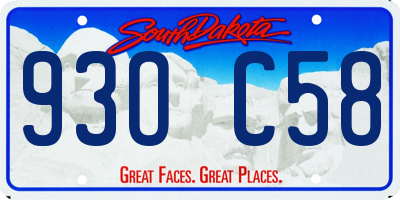 SD license plate 93OC58