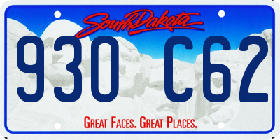 SD license plate 93OC62
