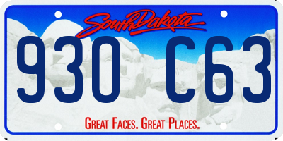 SD license plate 93OC63